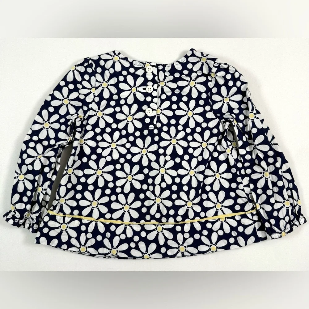 GYMBOREE Girls‎ Daisy Top 18-24m Bow Long Sleeve Floral Shirt Discontinued Retro